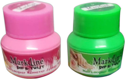 

Mark Line Dip & Twist Nail Lacquer Remover Sponge 30ml (Pack of 2) Pink,Green(60 ml)