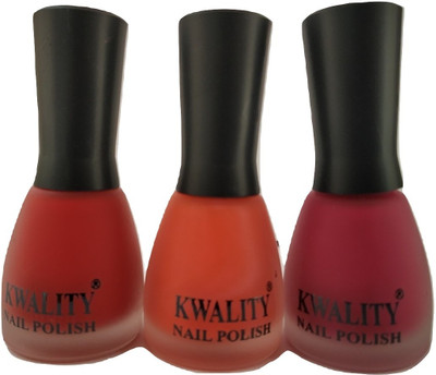 

Kwality Super Matte Velvet Quick Dry Nail Poilsh Pack of 3 Multi, 425, 444, 436(Pack of 3)