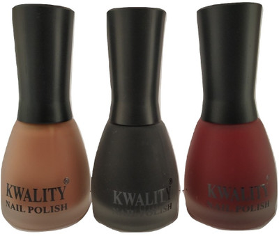 

Kwality Super Matte Velvet Quick Dry Nail Poilsh Pack of 3 Multi, Black, 427, 433(Pack of 3)
