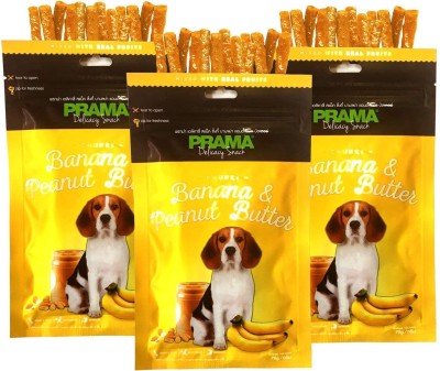 

Foodie Puppies Prama Delicacy Snack Dog Treats Sticks in Zip Lock Bag Pack of 3, 210g (Banana) Dog Chew(210 g, Pack of 3)