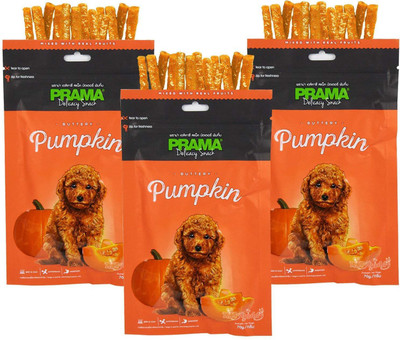 

Foodie Puppies Prama Delicacy Snack Dog Treats Sticks in Zip Lock Bag Pack of 3, 210g (Pumpkin) Dog Chew(210 g, Pack of 3)