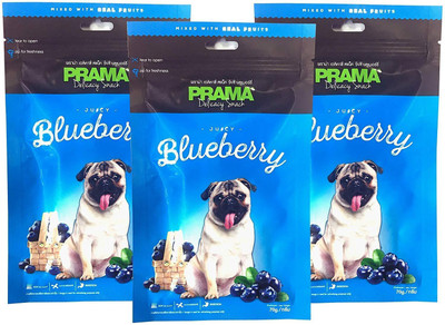 

Foodie Puppies Prama Delicacy Snack Dog Treats Sticks in Zip Lock Bag Pack of 3, 210g (Blueberry) Dog Chew(210 g, Pack of 3)