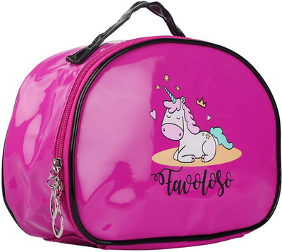 

Oytra Makeup Pouch/Cosmetic Bag/Toiletry Kit with Mirror for Girls Ladies and Women Unicorn Designs Cosmetic Bag(Pink)