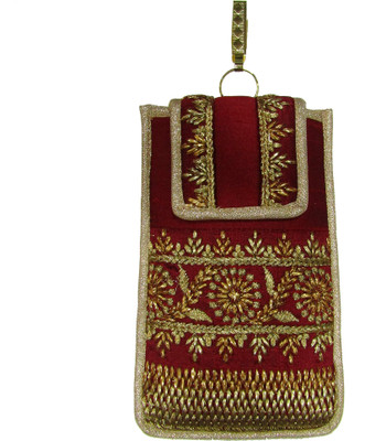 

Deepsum Wedding Party Saree Clutch Mobile Pouch Waist Clip Ladies Purse Gift For Women Mobile Pouch Mobile Pouch(Maroon)