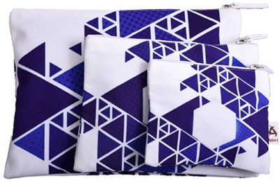 

Astara Abstract canvas Set of 3 pouch Pouch(White)