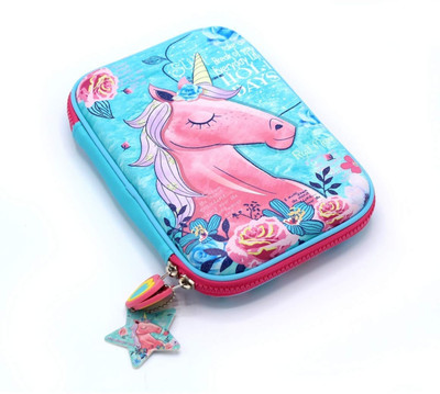 

ShopNGift Premium Stylish Unicorn Owl Print Large Capacity Hardtop Pencil Case Organizer Pouch(Multicolor)