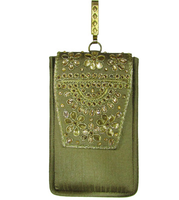 

Deepsum Wedding Party Saree Clutch Mobile Pouch Waist Clip Ladies Purse Gift For Women Mobile Pouch (Gold) Mobile Pouch(Gold)