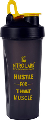 

Nitro Labs Protein Shaker for Gym and Sports with durable quality 600ml capacity 600 Shaker(Pack of 1, Black), Golden