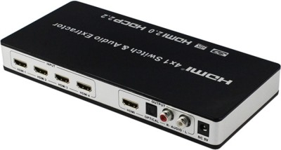 microware HDMI 2.0 Switch 4x1 HDMI Switcher Converter 4 in 1 out Audio Extractor Toslink/SPDIF RCA 4Kx2K@60Hz HDMI2.0 HDCP2.2 7.1CH Media Streaming Device(Black)