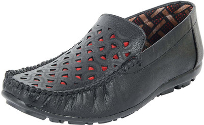 

Footgear Loafers For Men(Black, Red