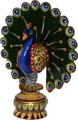 

Trust Zone Beautiful Dancing Multicolor Wooden Peacock Decorative Showpiece - 12.70 cm(Wood, Multicolor)