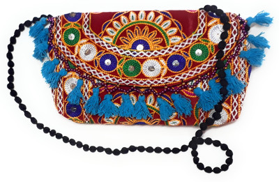 

Unique Fashion Women Evening/Party, Casual, Formal Red, Multicolor Velvet Sling Bag, Multicolor;red