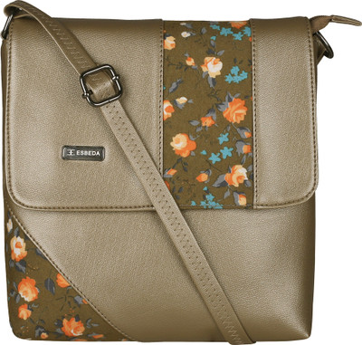 ESBEDA Women Casual Gold PU Sling Bag