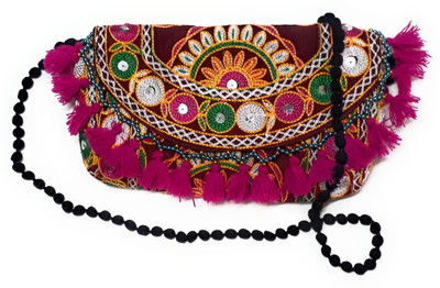 

Unique Fashion Women Evening/Party, Casual, Formal Maroon, Multicolor, Pink Velvet Sling Bag