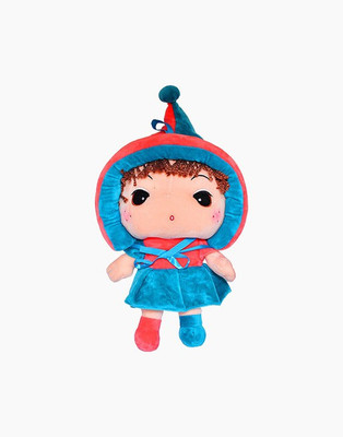 

OWO Stuffed Cute Doll with Blue and Red Hat for Girls Soft Toy - 40 cm(Blue)
