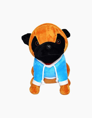 

OWO Cutie Pug Dog Soft Plush Toy - 32 cm(Brown and Blue)