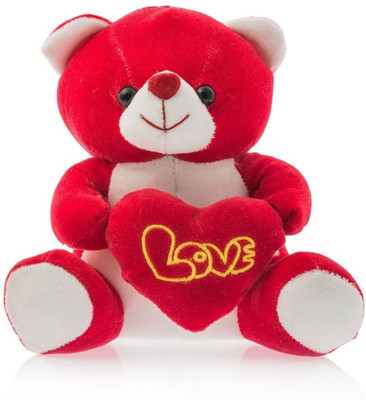 

Dimpy Stuff Bear W/Heart Red - 17 cm(Red)