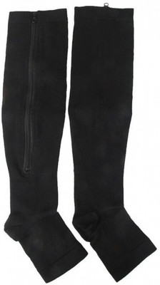 

Shrih Zippered Compression Knee Socks Supports Foot Support (, Black