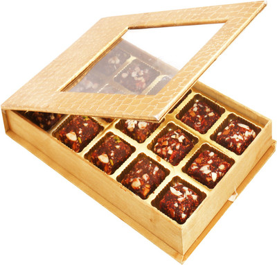 

Ghasitaram Gifts Hampers Golden Leather Finish 15 pcs Sugarfree Dates and Figs Bites Box(300 g, Box)
