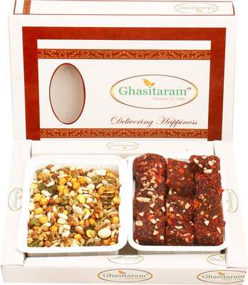 

Ghasitaram Gifts Hampers Ghasitaram's Sugarfree Dates and Figs Bites and Roasted Protein Mix Hamper Combo(3)