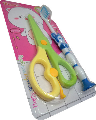

Majik Tooth Brush for Your Kids for Teeth Protection and Scissors for Kids Activities Ultra Soft Toothbrush(Pack of 2)