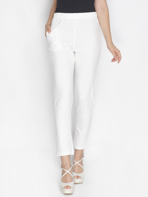 LYRA Slim Fit Women White Trousers