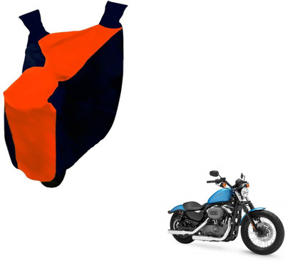 NIKS Two Wheeler Cover for Harley Davidson(XL 1200, Black, Orange)