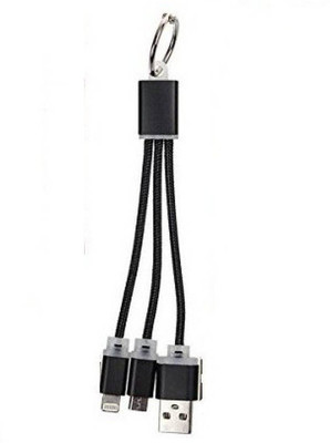 

FUZION Charging/Sync AUX CORD for iPhone Android PHONES KEY CHAINS CABLE USB Adapter(Multicolor)