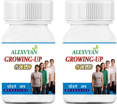 

AlexVyan 120 Capsule More Powerful New Growing Up Gold Speed Height Ayurvedic Extract(120 No)