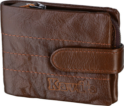 

OM Men Brown Genuine Leather Wallet(3 Card Slots), Bronw