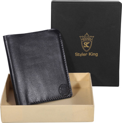 

Styler King Men Black Genuine Leather Wallet(6 Card Slots)