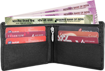 

MenStylam Men Tan Artificial Leather Wallet(6 Card Slots), Black