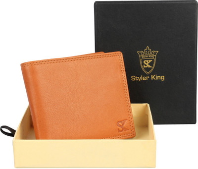

Styler King Men Tan Genuine Leather Wallet(6 Card Slots)