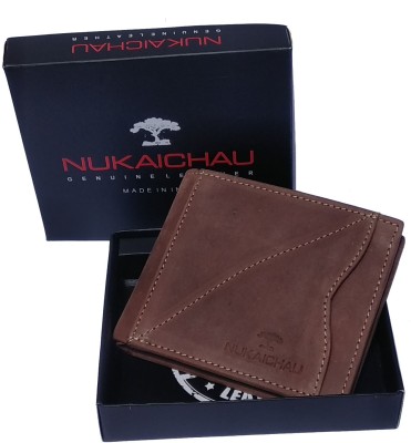 

Nukaichau Men Brown Genuine Leather Wallet(4 Card Slots)