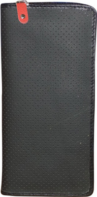 

Style 98 Men Multicolor Genuine Leather Card Holder(15 Card Slots), Black:red