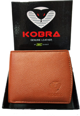 

KOBRA Men Tan Genuine Leather Wallet(10 Card Slots)
