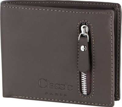 

OM Men Brown Genuine Leather Wallet(3 Card Slots)