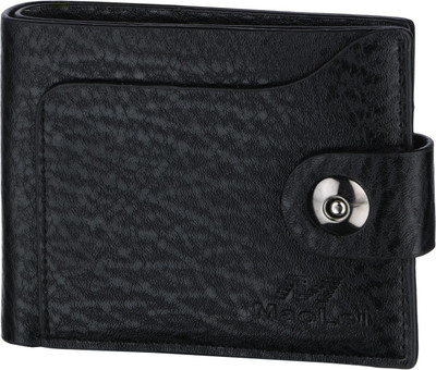 

OM Men Black Genuine Leather Wallet(3 Card Slots)
