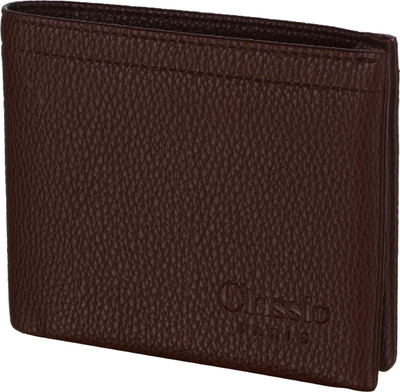 

OM Men Brown Genuine Leather Wallet(5 Card Slots)