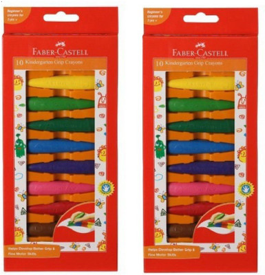 Faber-Castell 10 Kindergarten Girp Crayons for kids pack of 2