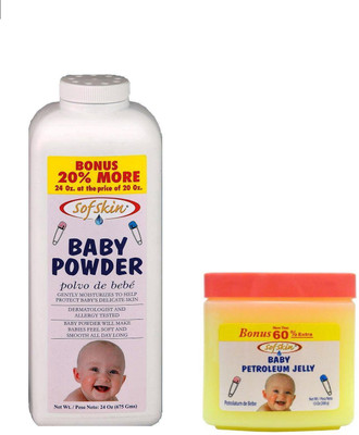

Sofskin BABY JELLY 368GM AND BABY POWDER 675GM(White)