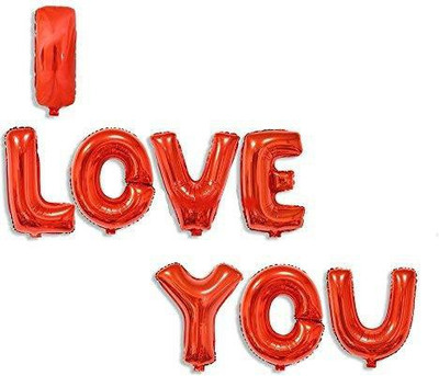 

Instabuyz Solid Alphabet Letter "I Love You" Red Foil Balloon Letter Balloon(Red, Pack of 1)