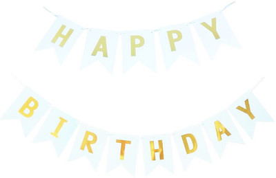 

Skylofts Birthday Decorations - Happy Birthday Banner Party Propz Birthday Decorations ( White) Banner(20 ft, Pack of 1)