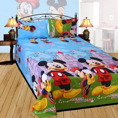 

HOMELY VIBES 140 TC Cotton Double King Cartoon Bedsheet(Pack of 1, Blue)