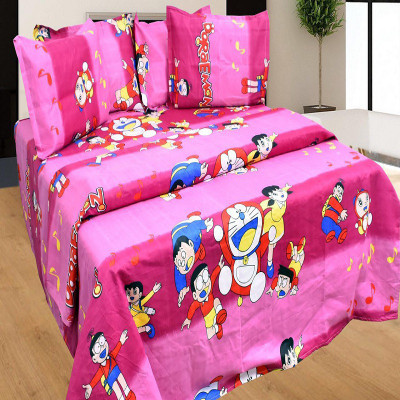 

HOMELY VIBES 250 TC Cotton Double Cartoon Bedsheet(Pack of 1, Blue)
