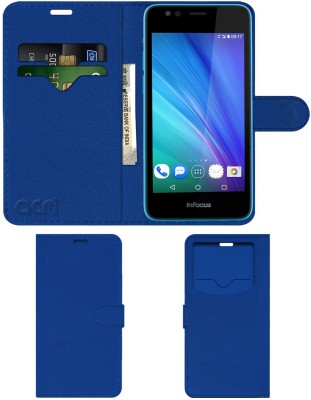 ACM Flip Cover for Infocus Bingo 21 M430 Mobile(Blue, Cases with Holder, Pack of: 1)