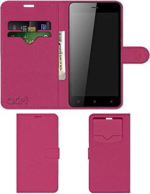 ACM Flip Cover for Gionee Pioneer P5w(Pink, Cases with Holder, Pack of: 1)