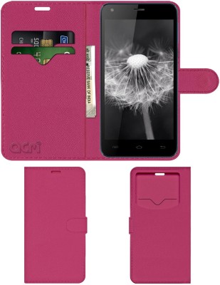 ACM Flip Cover for M-Tech Turbo L7(Pink, Cases with Holder, Pack of: 1)