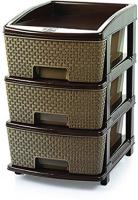 

Wud Kraft Plastic Free Standing Chest of Drawers(Finish Color - Brown)