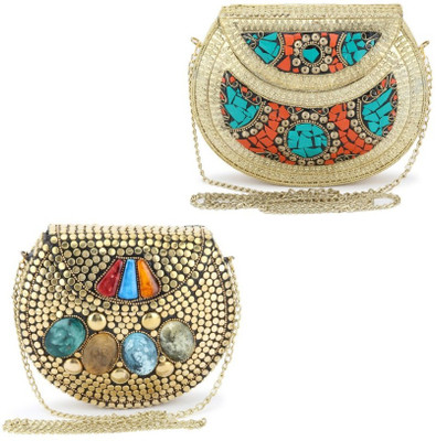 

Voila Party Multicolor, Green Clutch, Green;multicolor